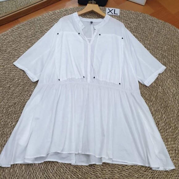 Dresses & Skirts - White Oversized Tunic Shirt Dress